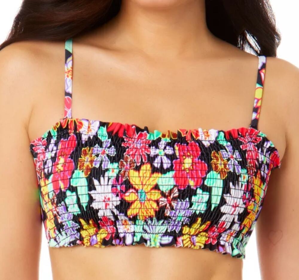 SALT COVE JUNIORS SZ MEDIUM BIKINI TOP PENNY LANE SMOCKED CONVERTIBLE MULTI NEW!